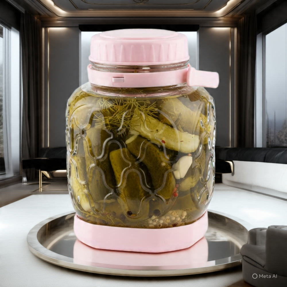 Ziba Sazan Kasnik Pickle Glass Jar Iran Made