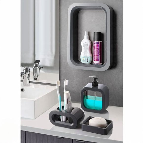 Acrylic 4-Piece Bathroom Storage Set