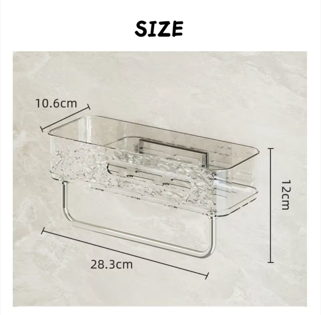 Self-Adhesive, Transparent Wall-Mounted Storage Rack