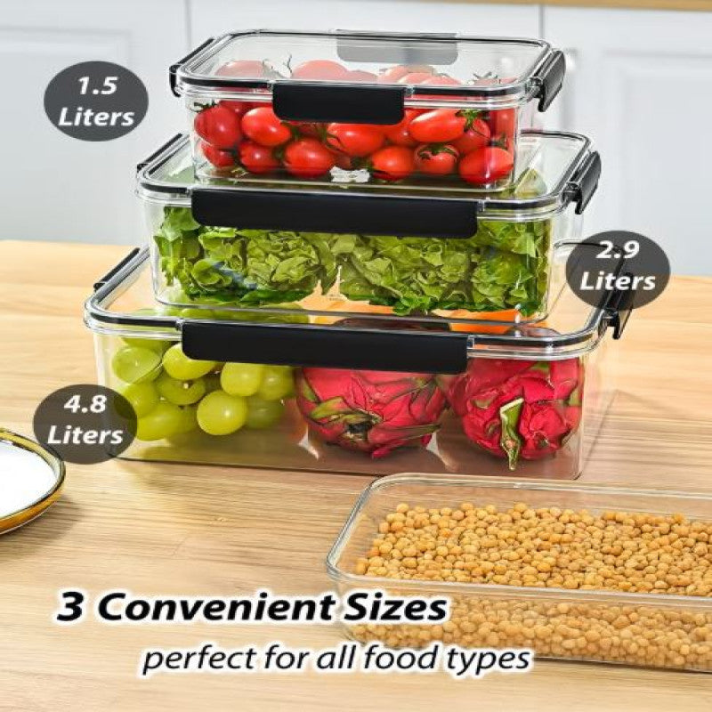 Acrylic Airtight Food Storage Container (Set Of 3)