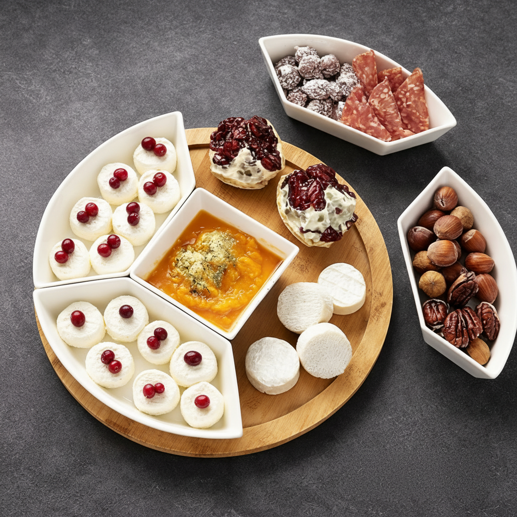 Danny Home Bamboo Lazy Susan Snack Serving Platter