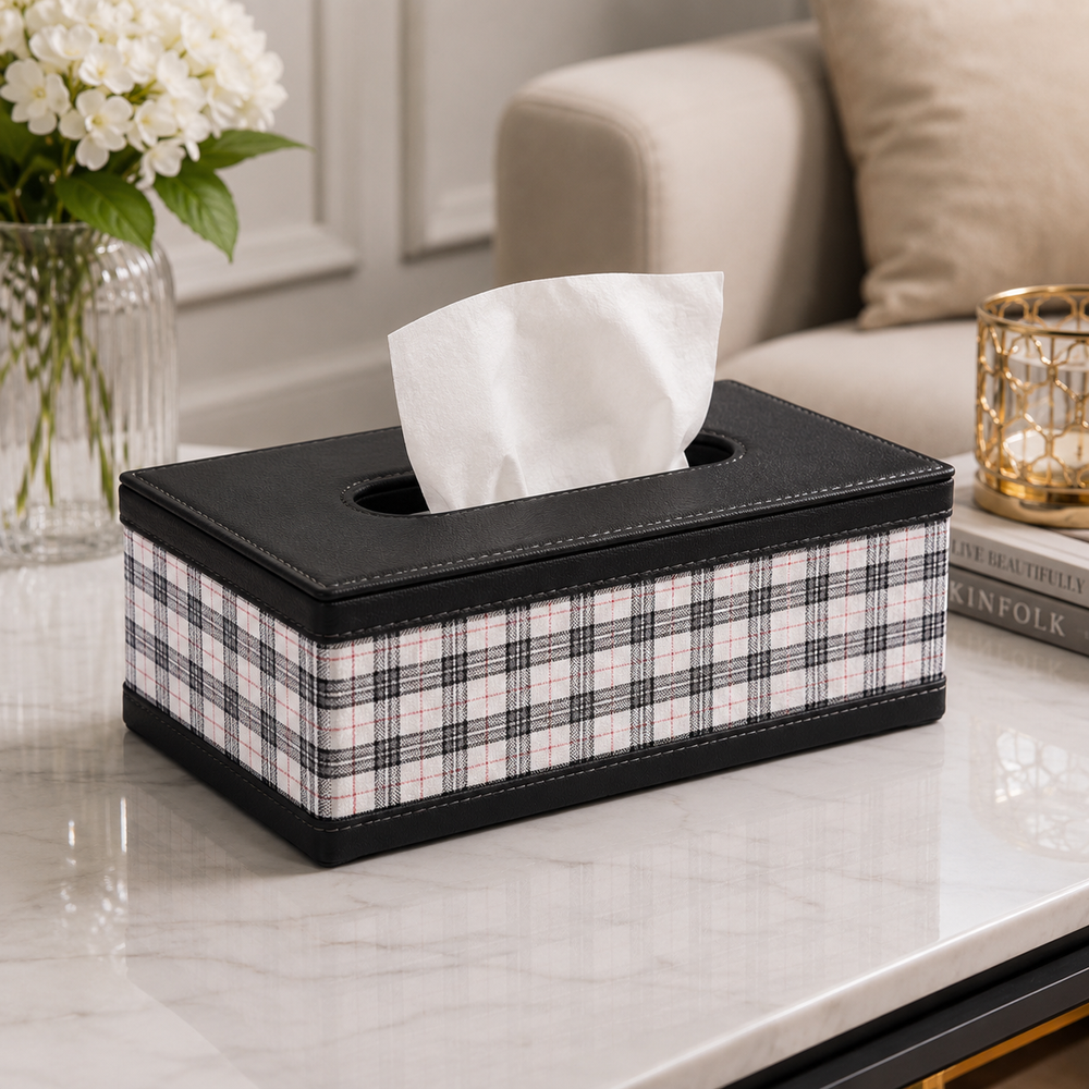 Luxury PU-Leather Tissue Box Holder