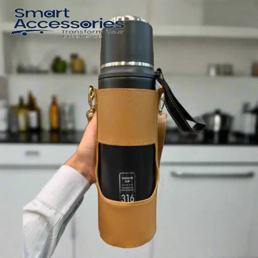Stainless Steel Bottle With Leather Cover
