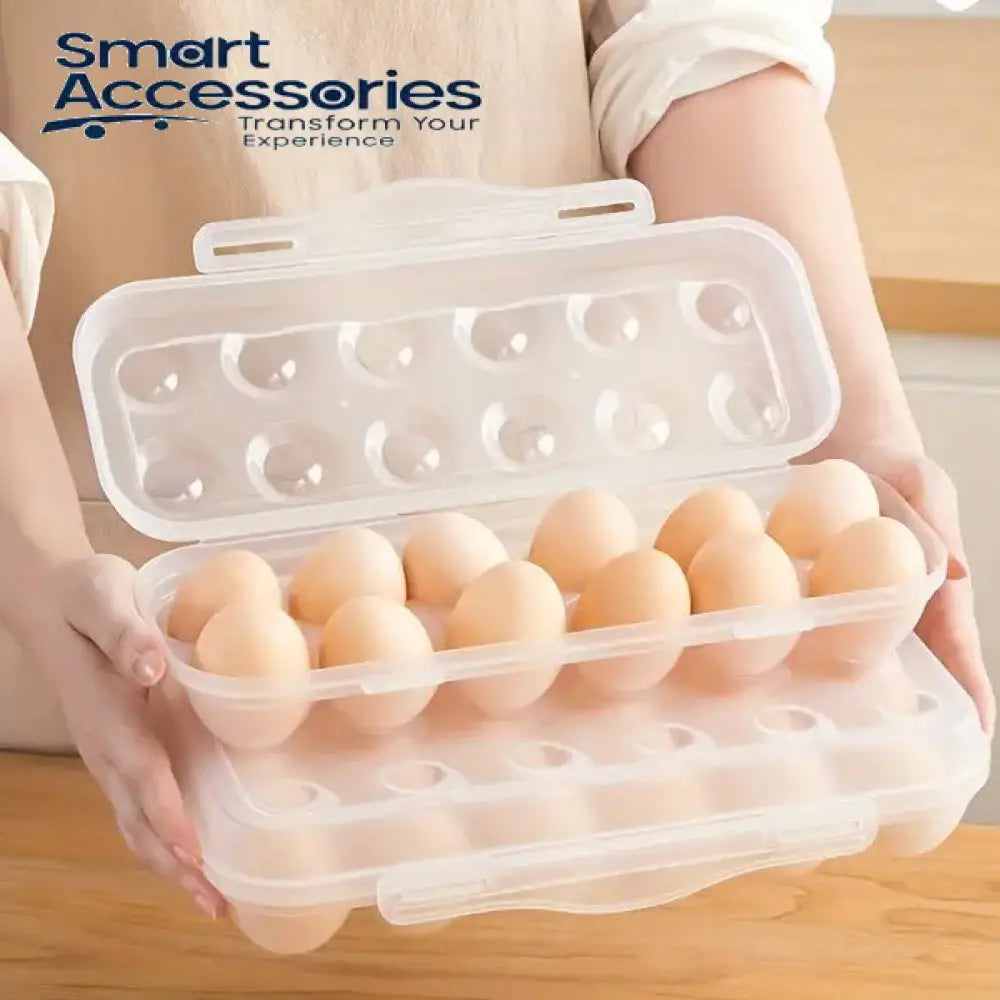 10 Grid Snap On Egg Box Stackable Storage With Lid Transparent Freestanding Tray Anti-Collision