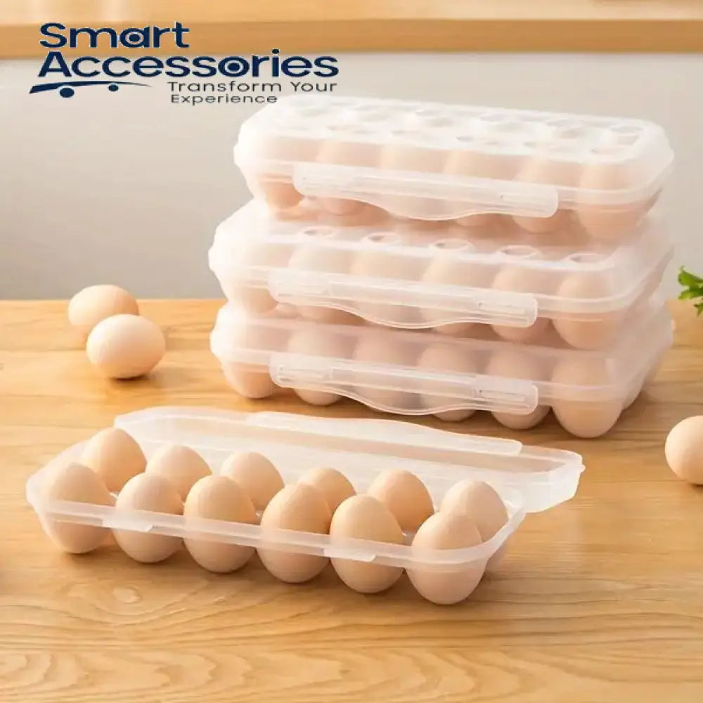 10 Grid Snap On Egg Box Stackable Storage With Lid Transparent Freestanding Tray Anti-Collision