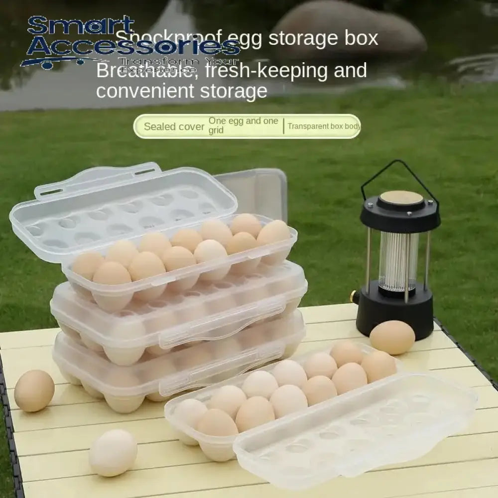 10 Grid Snap On Egg Box Stackable Storage With Lid Transparent Freestanding Tray Anti-Collision