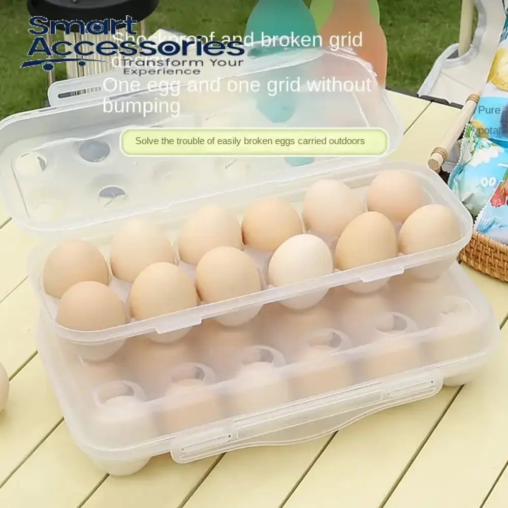 10 Grid Snap On Egg Box Stackable Storage With Lid Transparent Freestanding Tray Anti-Collision