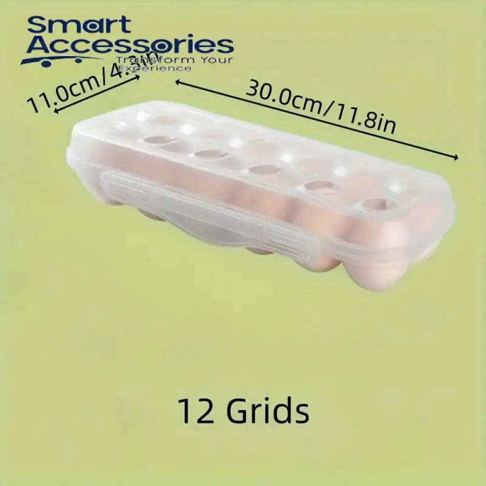 10 Grid Snap On Egg Box Stackable Storage With Lid Transparent Freestanding Tray Anti-Collision