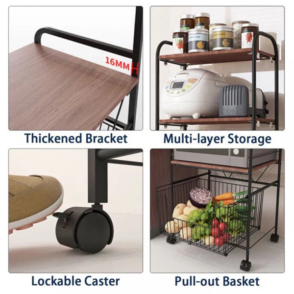 4-Tier Metal Kitchen Rack