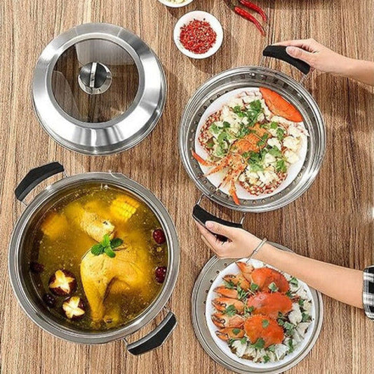 Steamer pot, Soup pot, Hot pot stainless steel