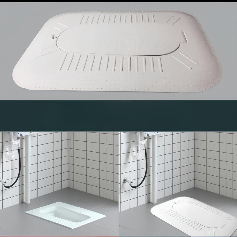 Fully Enclosed Squat Toilet Cover with Foot Step – Odor Stopper and Open Cover Design