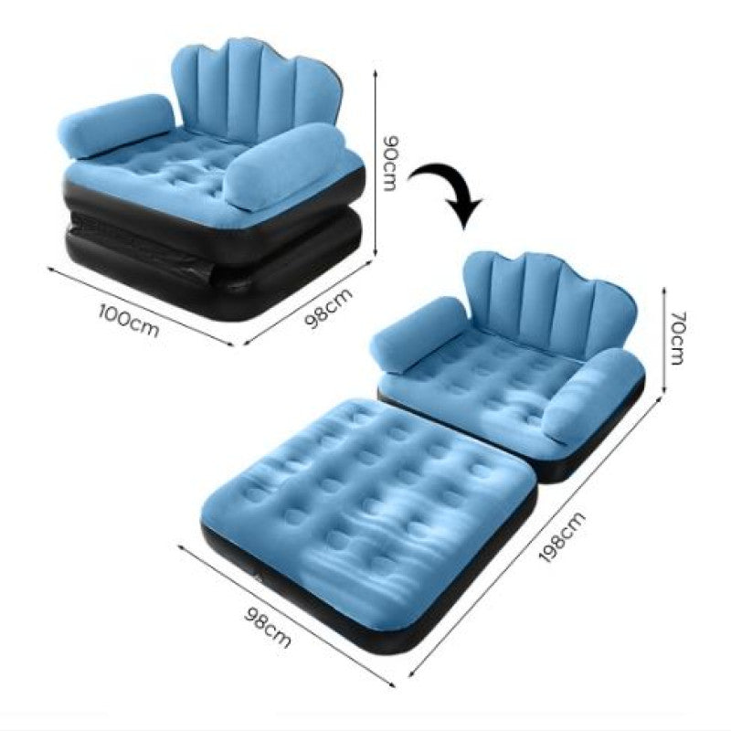 Inflatable Sofa Bed, Stable Dual-use Inflatable Sofa Bed, Multifunctional PVC Flocked Portable for Camping