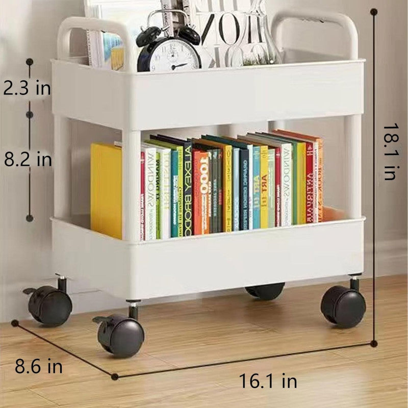 Storage Trolley, Mobile Rolling Utility Cart with Wheels, for Kitchen, Bathroom, Laundry Room, Bedroom