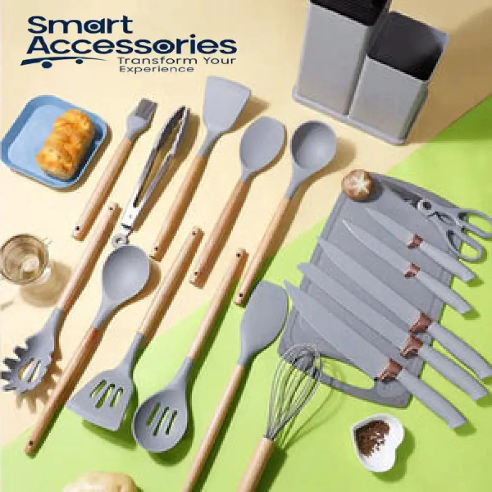 19-Pieces Silicone Kitchenware Utensils Set