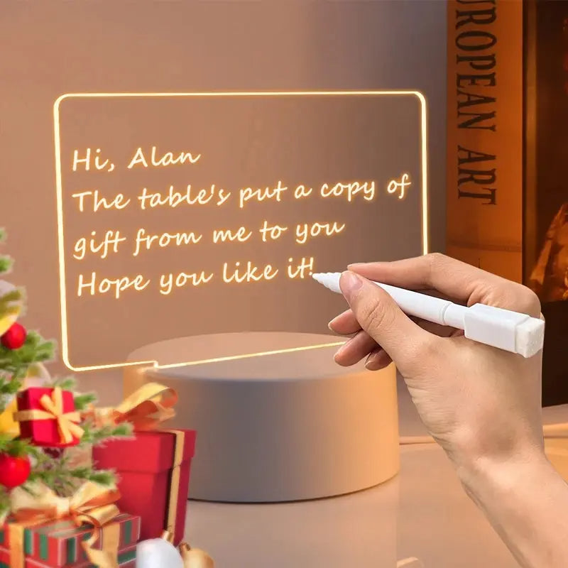 GlowWrite LED Message Board – Rewritable Night Lamp