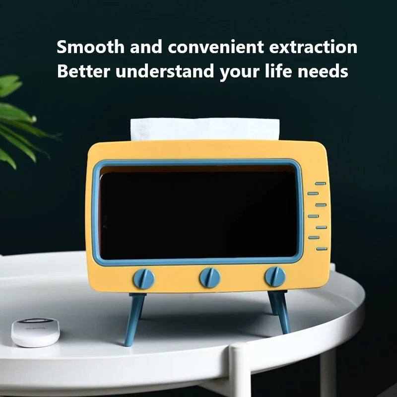 Cute Plastic Tissue Box Home Multifunctional Kawaii Desktop TV Tissue Box Case Simple Creative Storage Napkin Holder Paper Tray