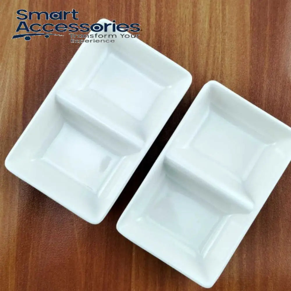 1Pc Two Sections Melamine Pickle And Sauces Dish