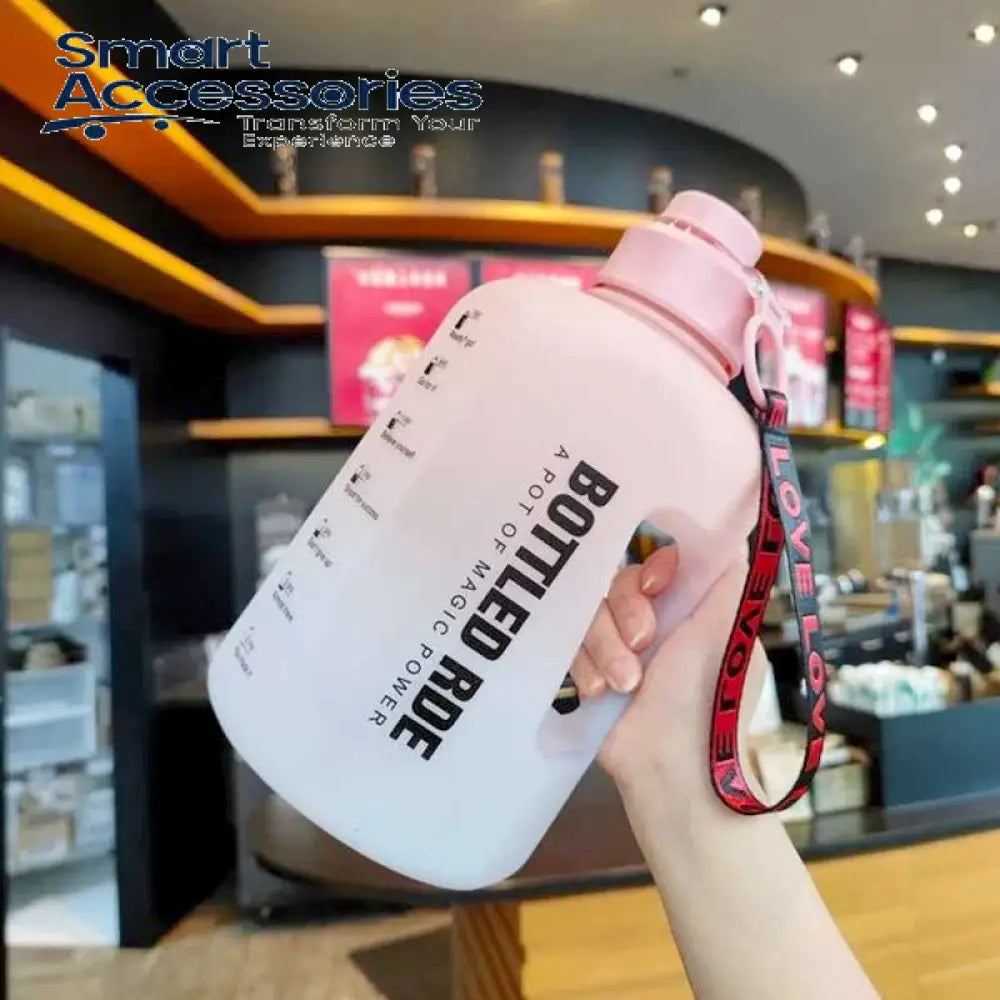 2.2L Large Capacity Travel Motivational Water Bottle With Time Marker