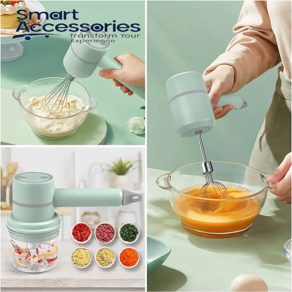 2 In 1 Electric Hand Mixer & Food Chopper With Detachable 3