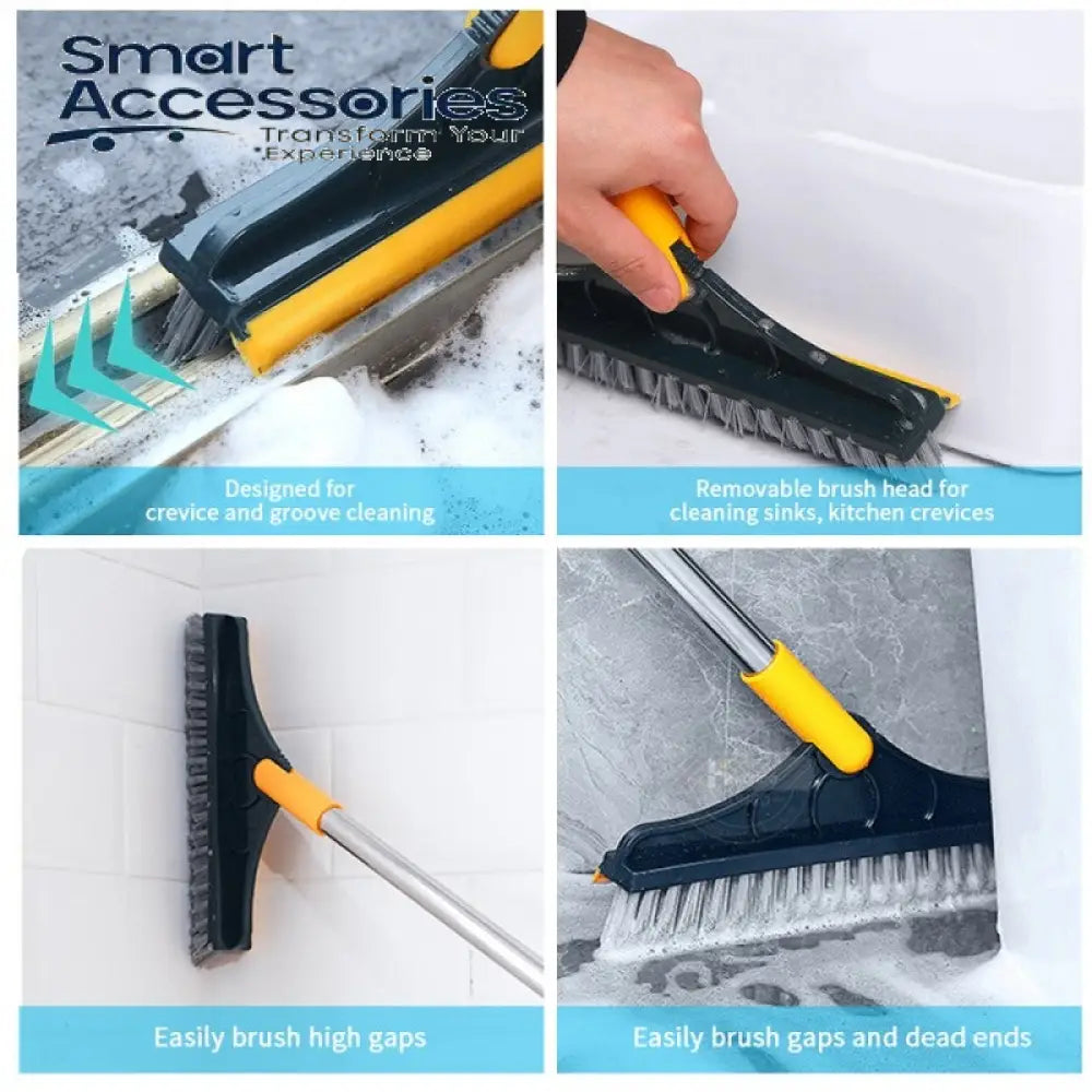 2 In 1 Floor Scrub Brush Rotating With Long Handle