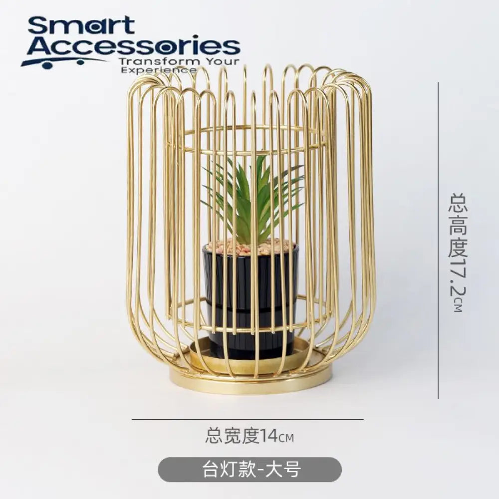 2 Pcs Set Planter With Acute Metallic Structure