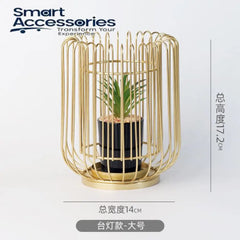 2 Pcs Set Planter With Acute Metallic Structure