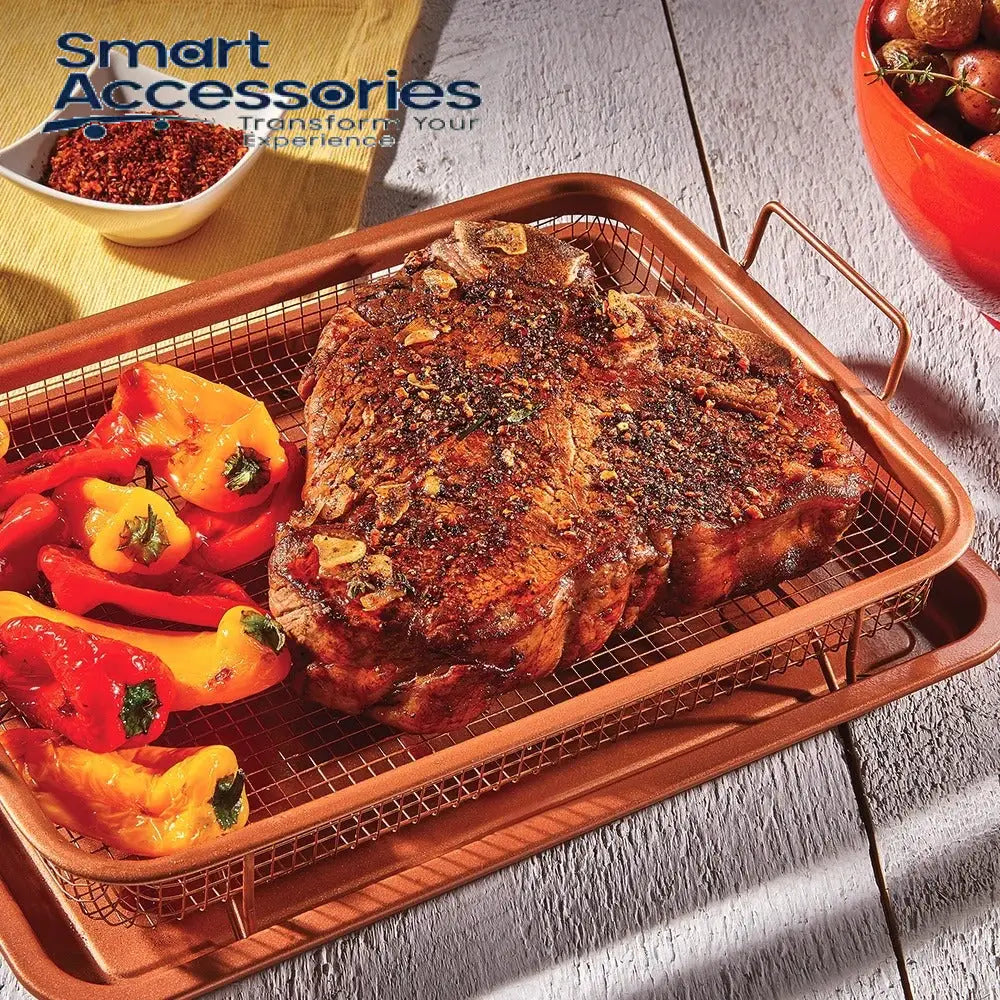 2 Piece Set Non-Stick Crisping Tray Square