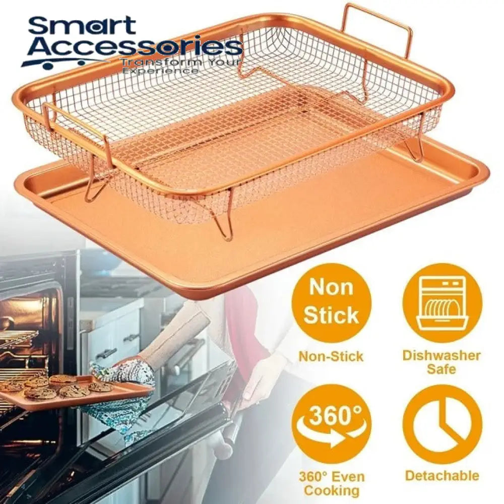 2 Piece Set Non-Stick Crisping Tray Square