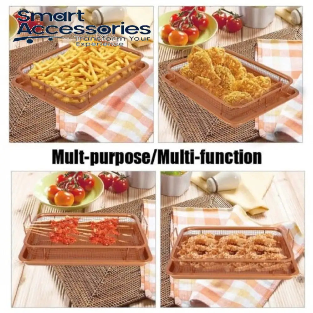 2 Piece Set Non-Stick Crisping Tray Square