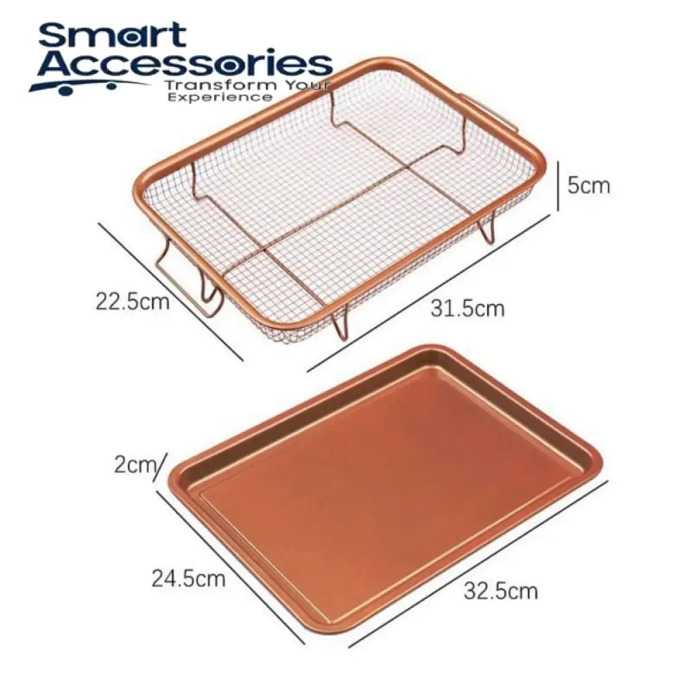 2 Piece Set Non-Stick Crisping Tray Square