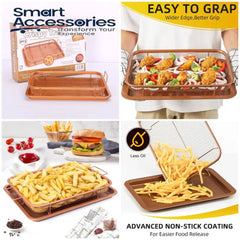 2 Piece Set Non-Stick Crisping Tray Square