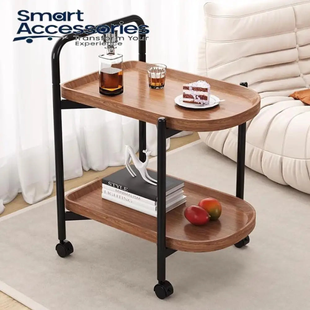 2 Tier Kitchen Serving Cart With Wheels