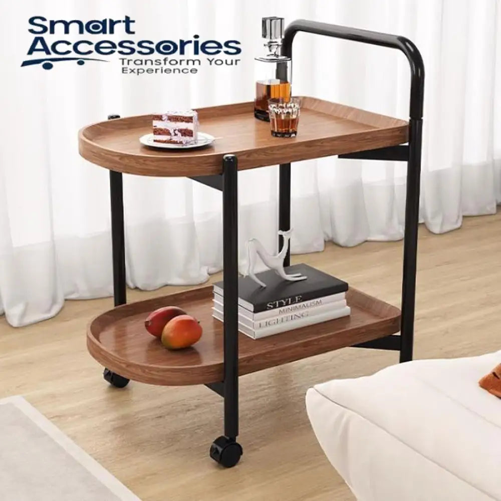 2 Tier Kitchen Serving Cart With Wheels