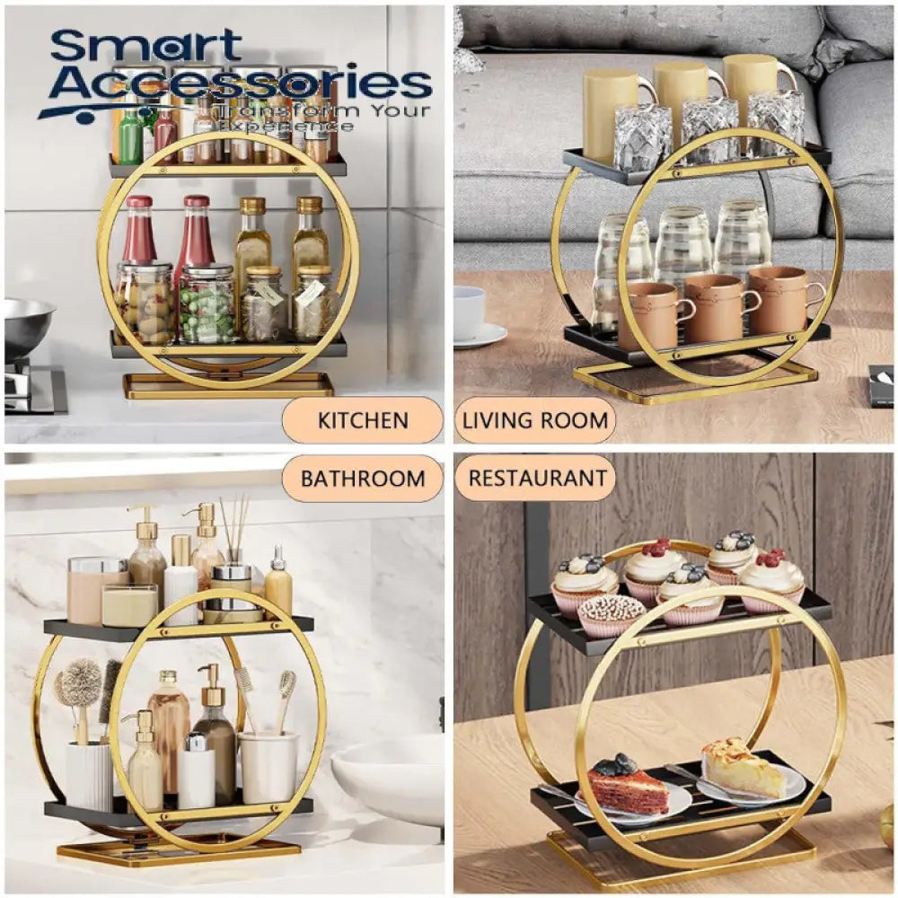 2 Tier Metal Perfume Skincare Cosmetics Organizer Rack
