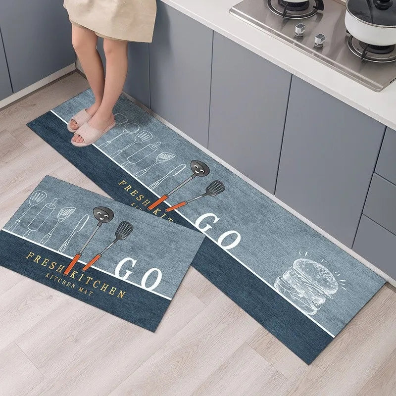 Anti slip Kitchen Floor Mat Set- Fresh Kitchen
