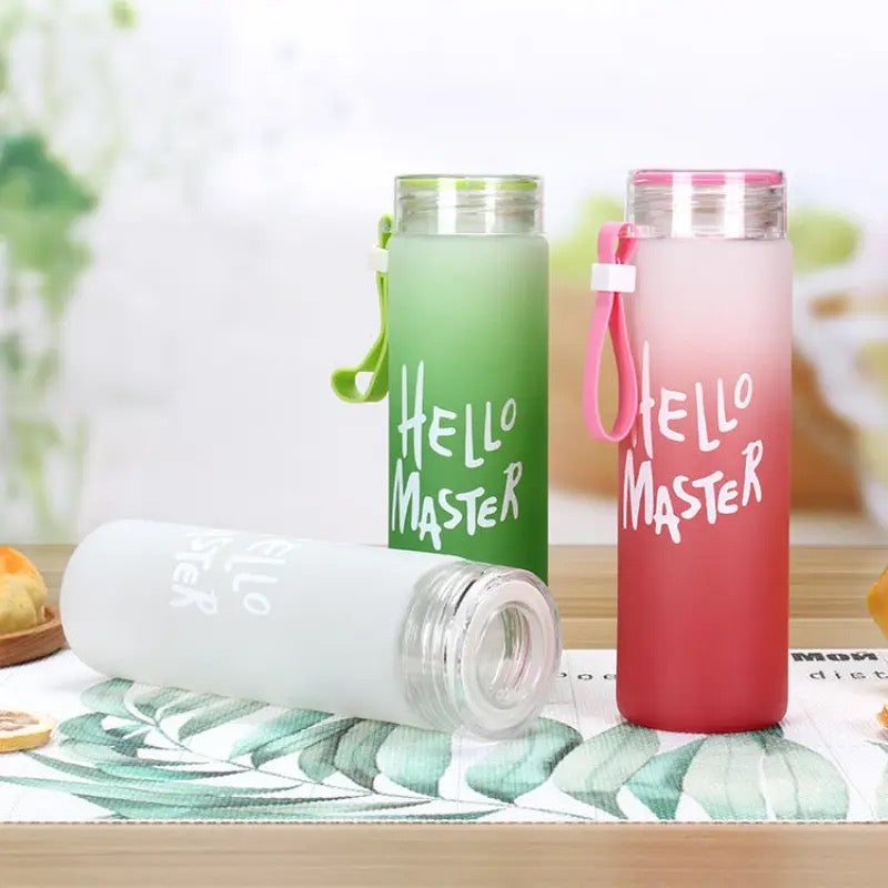 Hello Master Water Bottle, 480ml Transparent Gradient Colorful Bottle