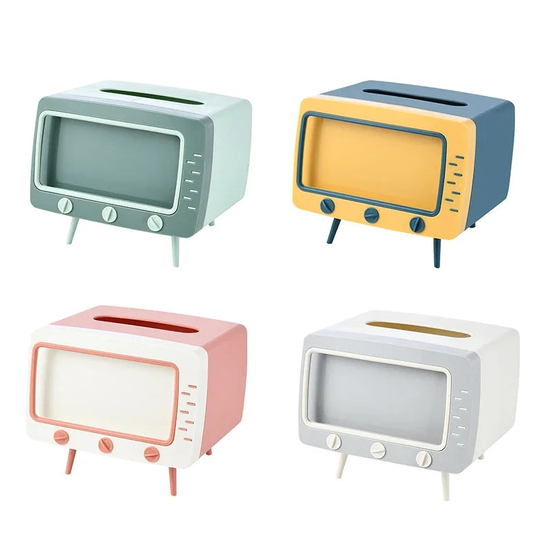 Cute Plastic Tissue Box Home Multifunctional Kawaii Desktop TV Tissue Box Case Simple Creative Storage Napkin Holder Paper Tray