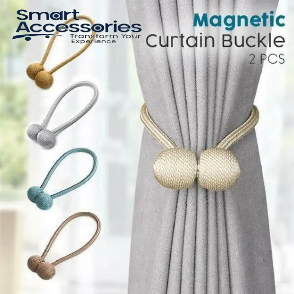 2Pcs Magnetic Curtain Tiebacks With Unique Wooden Balls