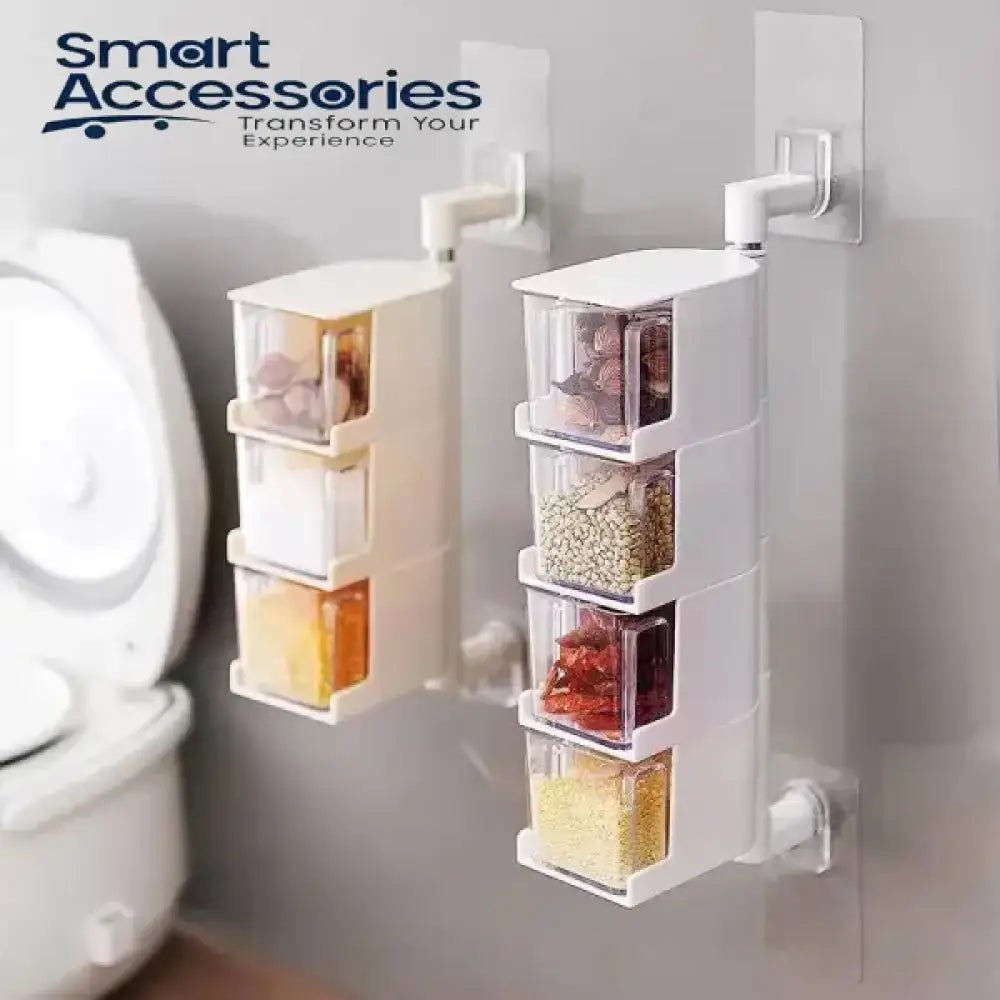 3 Layer Acrylic Rotatable Kitchen Spice Rack