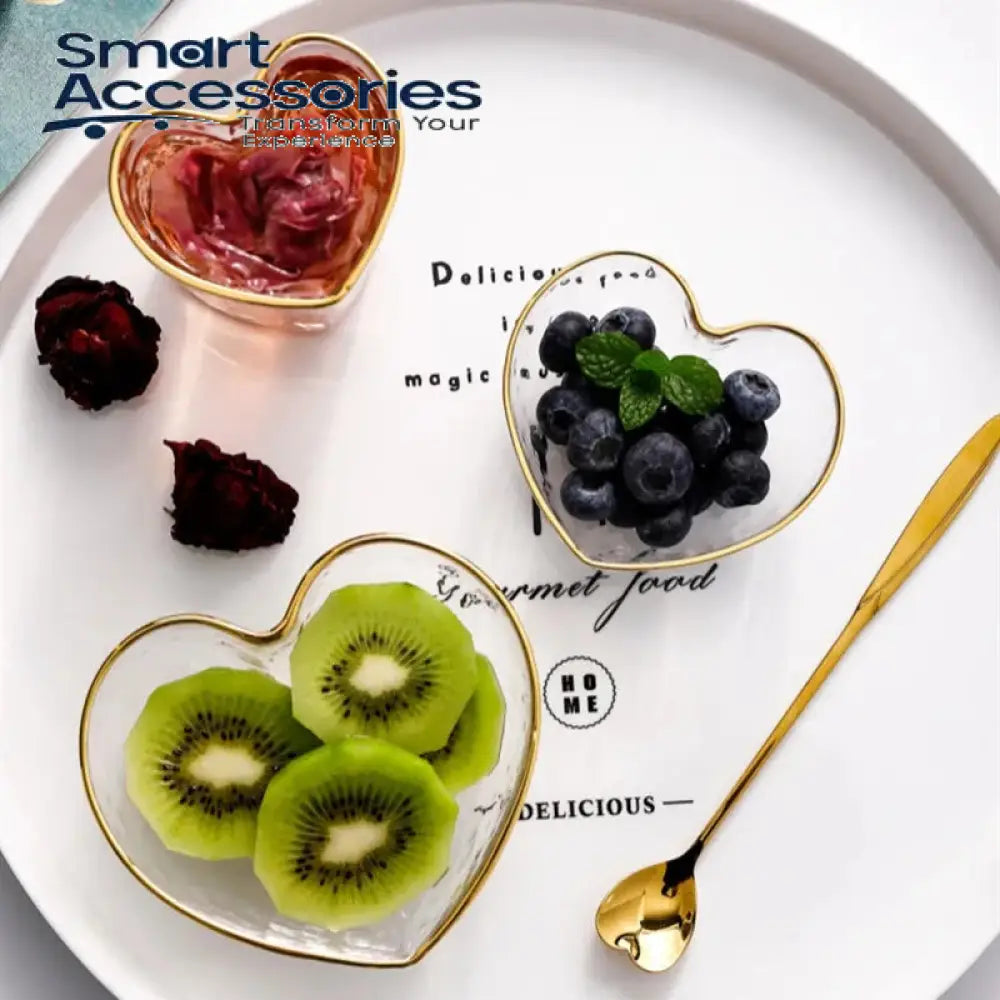 3 Pc Heart Shape Acrylic Plate Set