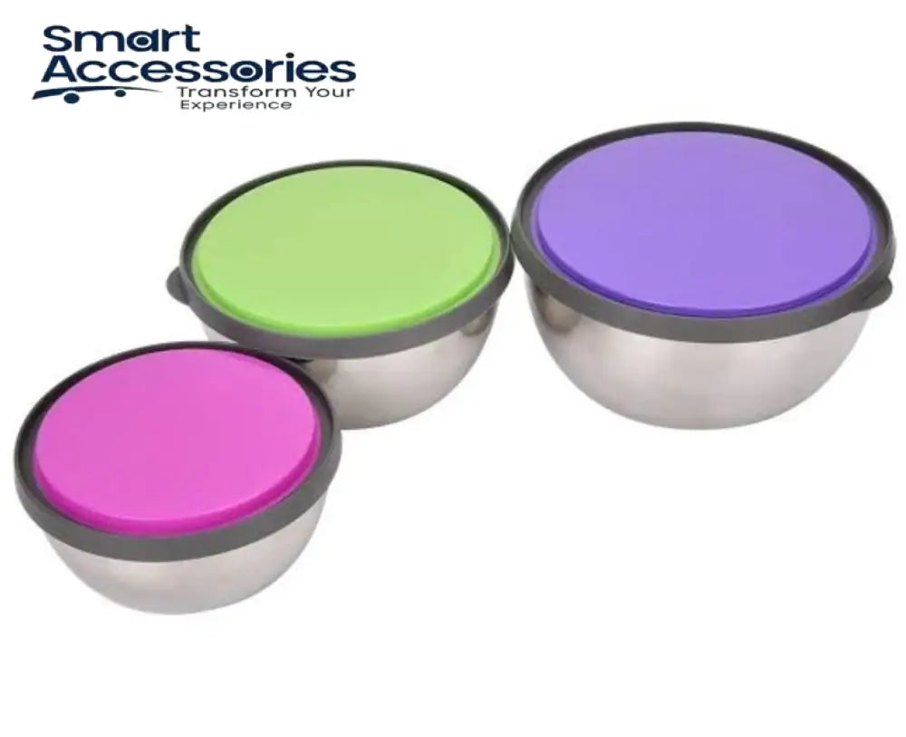 3 Pcs Stainless Steel Seal Bowl With Lid