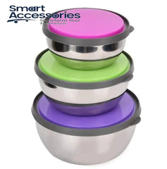 3 Pcs Stainless Steel Seal Bowl With Lid