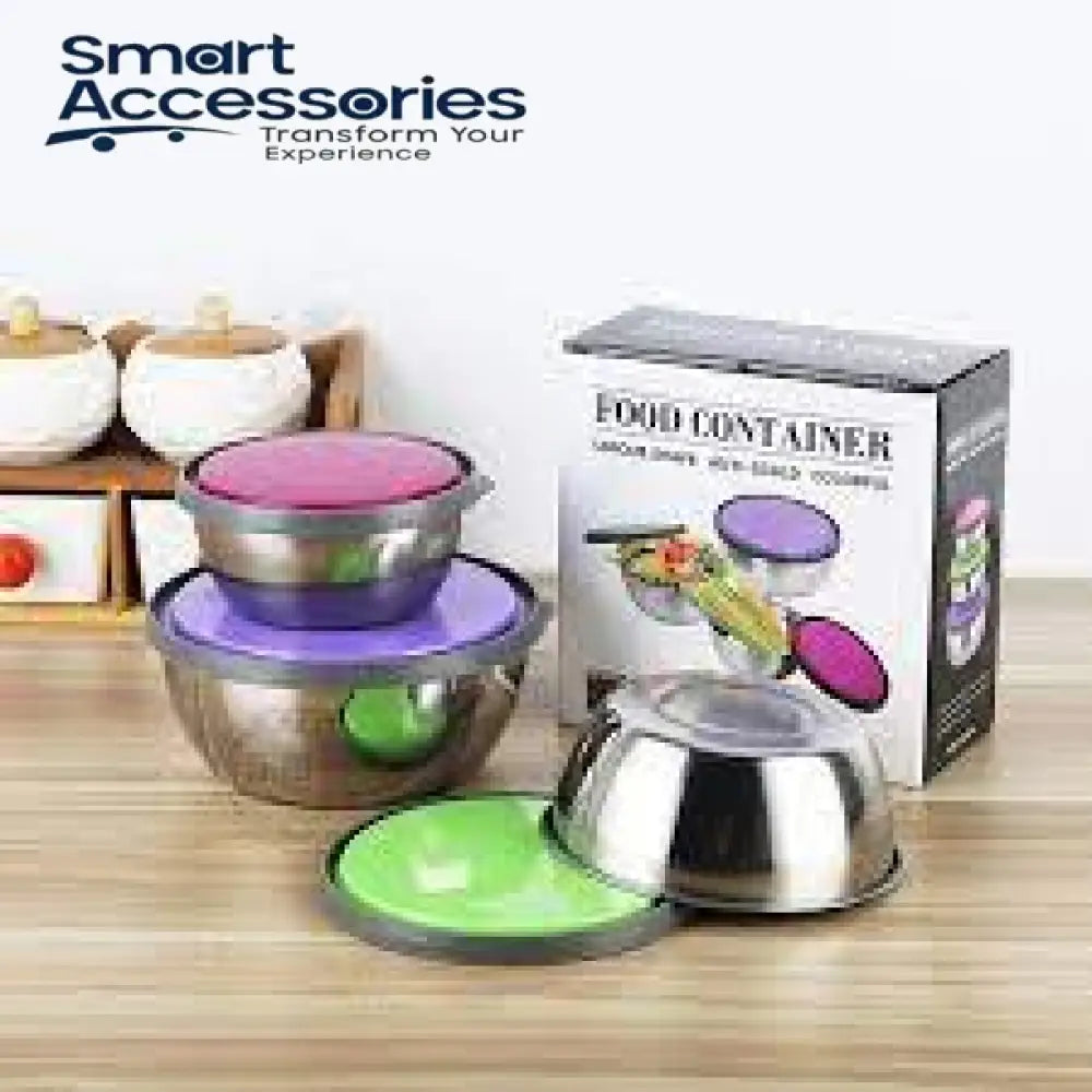 3 Pcs Stainless Steel Seal Bowl With Lid