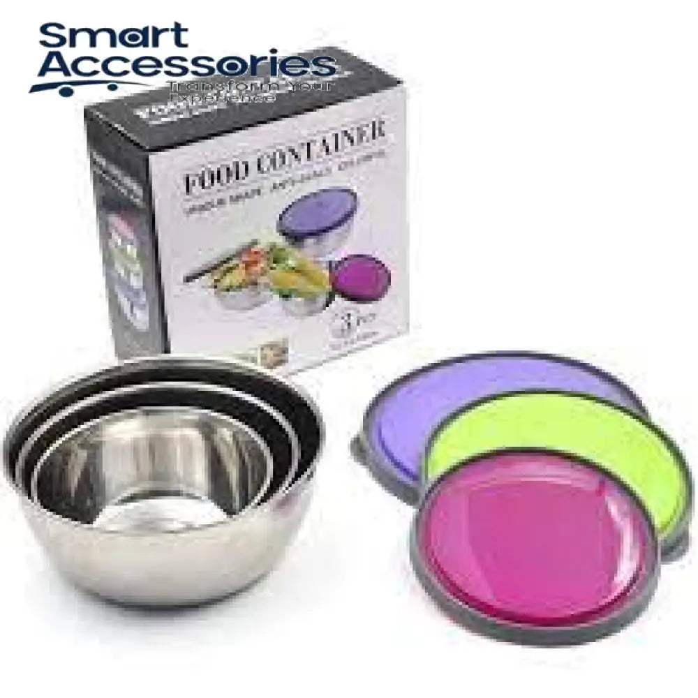 3 Pcs Stainless Steel Seal Bowl With Lid