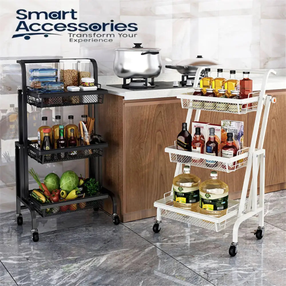 Vegetable Racks For Kitchen 3-Tier Kitchen Fruits And Vegetables Folding Storage Rack – Smart ...