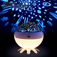 360 Rotating Octopus Galaxy Lamp Music Party Light With Rc Star Projector