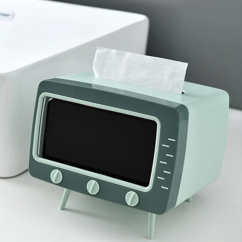 Cute Plastic Tissue Box Home Multifunctional Kawaii Desktop TV Tissue Box Case Simple Creative Storage Napkin Holder Paper Tray