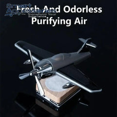 3D Airplane Aircraft Shaped Solar Powered Rotating Fan Car Air Freshener Dashboard Accessory