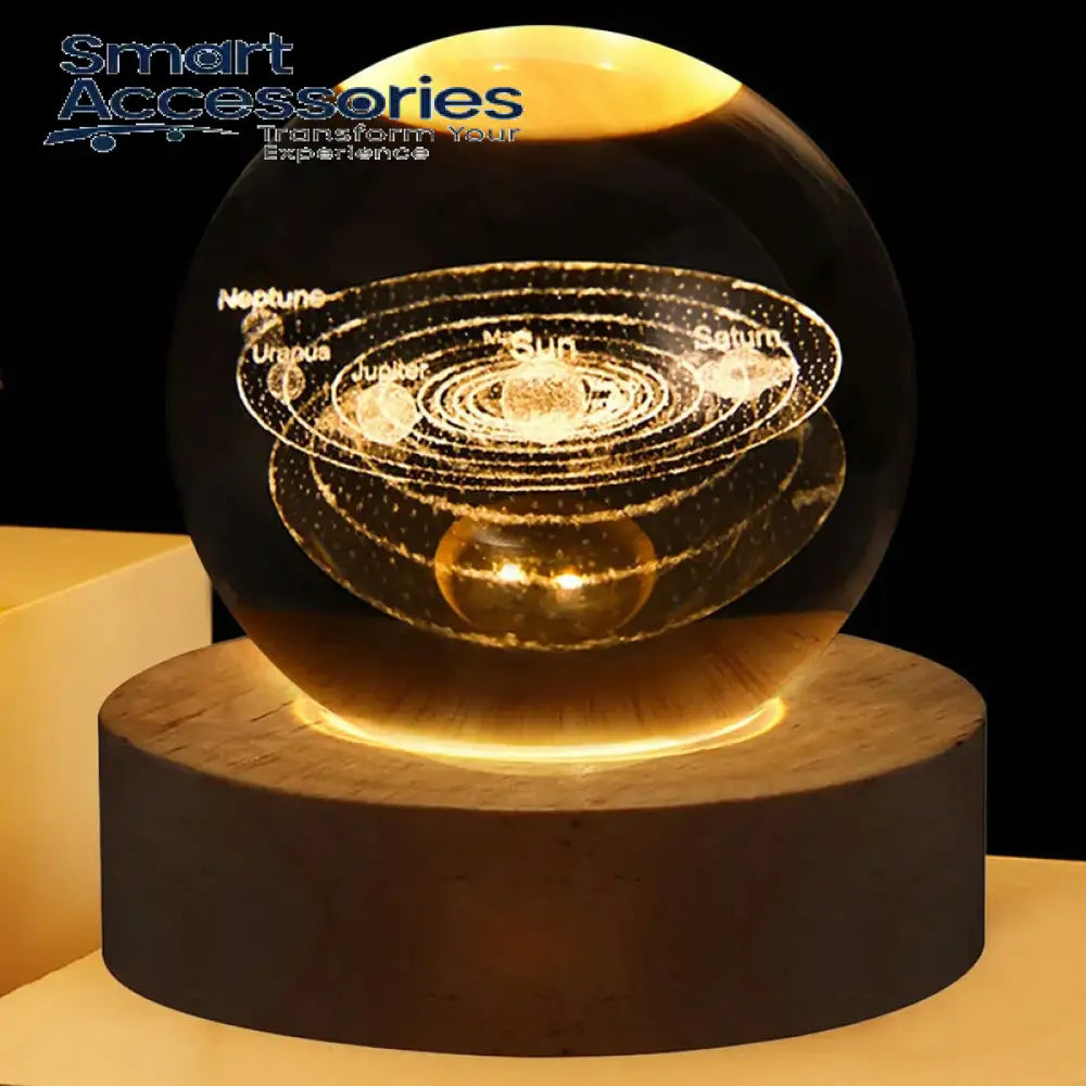 3D Crystal Lights Lamp Glowing Planetary Galaxy Night Light