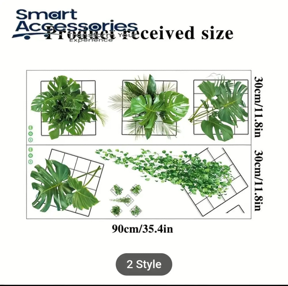 3D Green Plant Wall Stickers